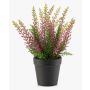 Konstgjord ljung ELSAWO i dekorativ kruka, crossdoor, lila, 30cm