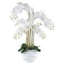 Konstgjord Phalaenopsis-orkidé STONFER, dekorativ kruka i vitt, vit, rötter, 90cm