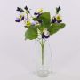 Dekorativ konstblomma, pensé BAHNY på stickpinne, violett-vit, 22cm