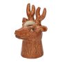 Blomvas för stjälkblommor Hirsch ELWINO i keramik, brun, 6,5x6x10,3cm