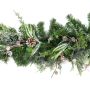 Konstgjord grangirland STOCKTON, grön, snötäckt, LED-lampor, 180cm, Ø35cm