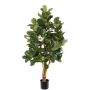 Konstgjord fikusträd Ficus lyrata TUNGA, naturstammar, grön, 150cm