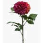 Textilblomma pompondahlia MILEYA, violett-cerise-krämfärgad, 75cm, Ø12cm