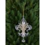 Akrylhängare heraldisk lilja AZARIEL, glitter, transparent-guld, 15cm