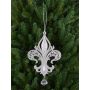 Akrylhängsmycke heraldisk lilja AZARIEL, glitter, silver, 15cm