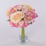 Konstblommor bukett FOUDILA, rosor och hortensior, krämrosa, 25cm