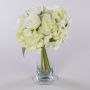Konstblommor bukett FOUDILA, rosor, hortensior, vit, 25cm