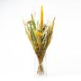 Torkad blomsterbukett ELEANOR med ax, gul-grön, 65cm, Ø14cm