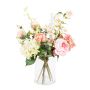 Konstgjord sommarblomsterbukett SHAMSI, rosa-vit, 45cm, Ø60cm