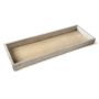 Rektangulär dekorativ träbricka MARTAL, naturligt lätt kalkad, 40x14x3cm