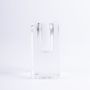 Fyrkantig glasljusstake SOLUNA för spetsljus, transparent, 4x4x9,8cm