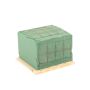 ®mosy Ökodur gravdekoration, stickskum VESDO med trådgaller, greppkant, underlag av naturträ, grönt, 11,5x11x8,5cm