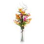 Konstgjord paradisbukett SALOA, strelitzia och gloriosa, orange, 95cm, Ø35cm