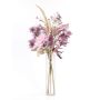 Konstgjord nyårsblomsterbukett MENAMI, trollhassel, lila-champagne, 95cm, Ø45cm