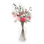 Konstgjord nyårsblomsterbukett KAAMI, krysantemum, cerise-silver, 90cm, Ø45cm
