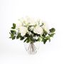 Textilrosbukett AMELIE, slöjblomma, vit, 45cm, Ø40cm