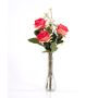 Textilrosbukett SIMONY med dekorationer, laxrosa, 45cm, Ø20cm