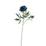 Konstgjord blomkvist med pion GALENE, Eco Collection, kungsblå, 65cm, Ø10cm