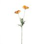 Konstgjord blomkvist vallmo GUNDULA, Eco Collection, orange-gul, 70cm, Ø7-8cm