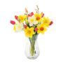 Konstgjord vårbukett MANULA, narcis, gul-cerise-vit, 40cm, Ø30cm