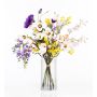 Konstgjorda blommor, vårbukett CALISSA, lila-gul, 60cm, Ø40cm