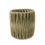 Sisal-te-ljushållare BALKHAB med te-ljusglas, grön, 16,5cm, Ø15cm