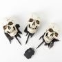 Halloween-stablampor dödskalle JERVIS med jordspett, LED-lampor, 3 st, 30cm