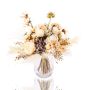 Konstgjord blomsterbukett RAWENNA i torkad stil, beige-vit, 40cm, Ø50cm