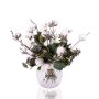 Konstgjord blomsterbukett BELLANA av bomull, vit-blå-grön, 35cm, Ø35cm