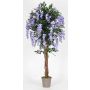 Konstgjord blåregn ANNIARA, äkta stammar, med blommor, lila, 175cm - Tillverkad i Italien