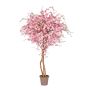 Konstgjord persikoträd MILTRAUD, naturstammar, blommor, rosa, 150cm - Tillverkad i Italien