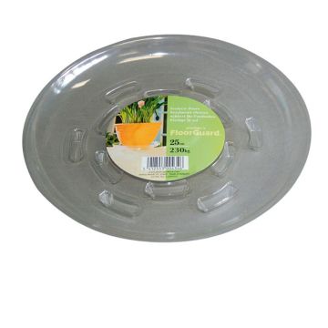 Rund blomkrukunderlägg DUNIK av plast, grå, 4cm, Ø15cm
