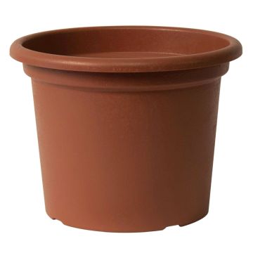 Rund blomkruka VENERA av återvunnen plast, med hål, terrakotta, 19cm, Ø25cm Rund blomkruka VENERA av återvunnen plast, med hål, terrakotta, 19cm, Ø25cm
