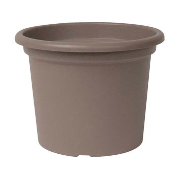 Rund blomkruka VENERA av återvunnen plast, med hål, taupe, 19cm, Ø25cm Rund blomkruka VENERA av återvunnen plast, med hål, taupe, 19cm, Ø25cm
