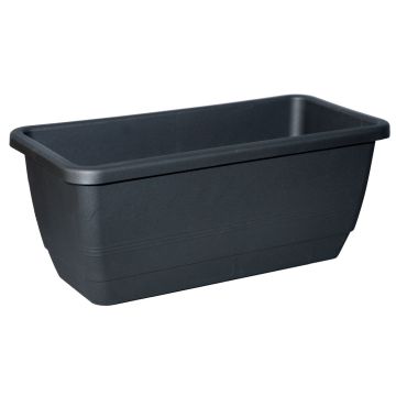 Blomlåda URMINA av plast, med hål, antracit, 49,5x19x16,5cm