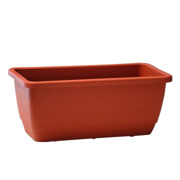 Blomlåda URMINA i plast, med hål, terrakotta, 59,5x19x16,5cm
