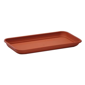 Rektangulär planteringslåda med underlägg URMINA i plast, terrakotta, 37x16x3cm Rektangulär planteringslåda med underlägg URMINA i plast, terrakotta, 37x16x3cm