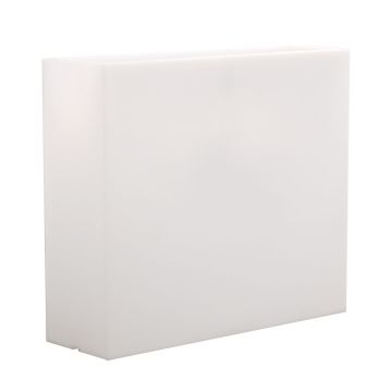 Blomkruka ERVOK av plast, LED-belysning, vit, 80x25x70cm