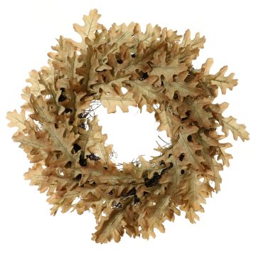 Konstgjord krans av ek DIANDO, beige-gul, Ø60cm
