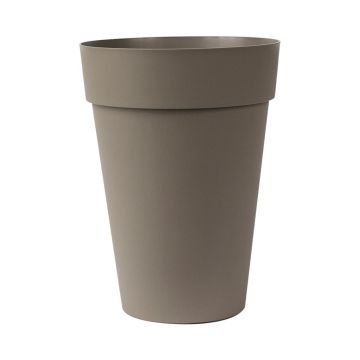 Hög rund blomkruka VINAYA av plast, taupe, 55cm, Ø41cm Hög rund blomkruka VINAYA av plast, taupe, 55cm, Ø41cm