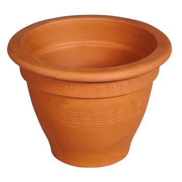 Terrakotta-blomkruka MIRVAL med antikt mönster, 37cm, Ø53cm