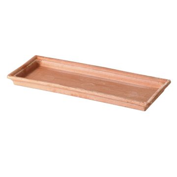 Rektangulär blomlådaunderlägg NUVENS av terrakotta, patinerad, 31x17x3cm