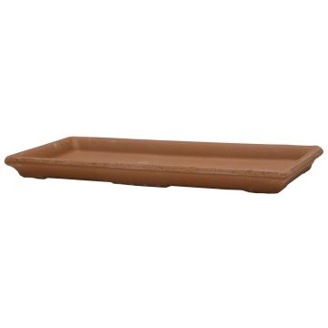 Rektangulär blomlådaunderlägg DUVENS av terrakotta, patinerad, 41x19x3cm