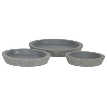 Rund blomkruka WISLLY av cement, grå, 4cm, Ø35cm