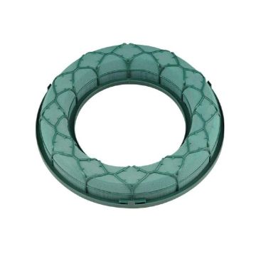 OASIS® Ideal våtsteckningsmassa, ring med plastbotten, galler, grön, 4cm, Ø27cm