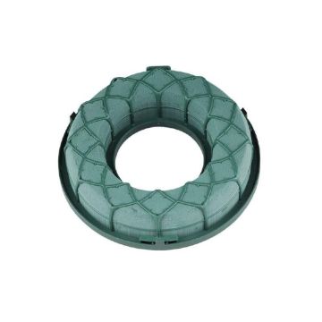 OASIS® Ideal våtsteckmassa, ring med plastbotten, galler, grön, 4cm, Ø18cm