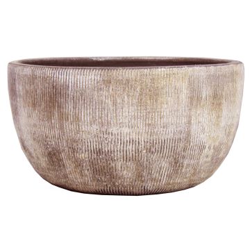Keramikskål KAMUNI, längsgående ränder, brun, 12cm, Ø23cm