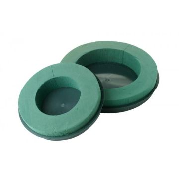 OASIS® Ideal våtstickskum planteringsring i skål av papperskomposit, grön, 4,5cm, Ø24cm