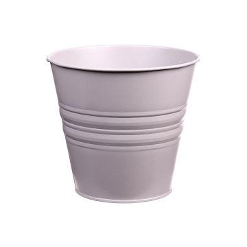 Rund zinkkruka MICOLATO med räfflor, taupe, 16cm, Ø18,5cm