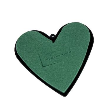 OASIS® Ideal våtsteckningsskum, hjärtformad, bröllopsdekoration, plastunderlag, upphängningsögla, grön, 14x12x3,5cm OASIS® Ideal våtsteckningsskum, hjärtformad, bröllopsdekoration, plastunderlag, upphängningsögla, grön, 14x12x3,5cm